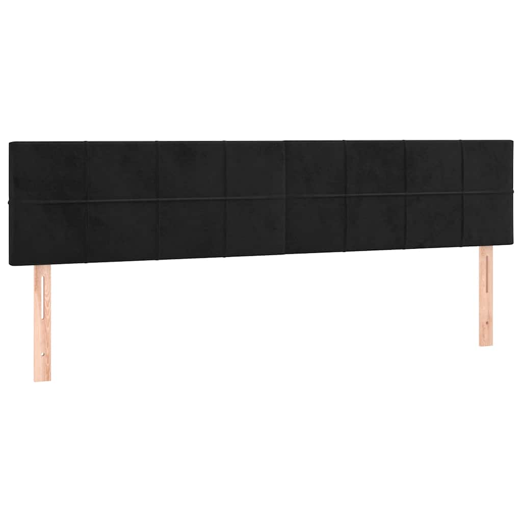 Letto a Molle con Materasso e LED Nero 200x200 cm in Velluto | homemem39