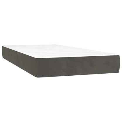 Letto a Molle con Materasso e LED Grigio Scuro 80x200cm Velluto | homemem39