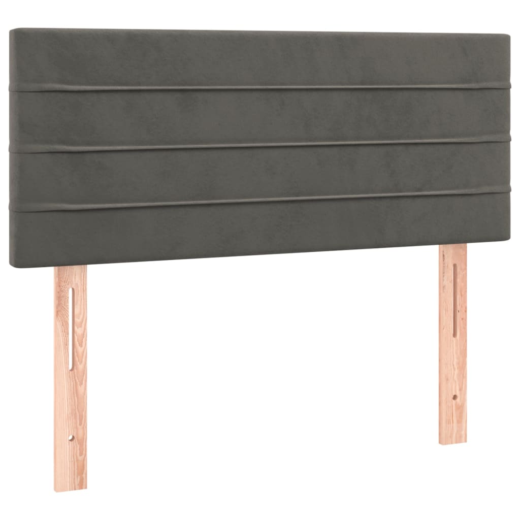 Letto a Molle con Materasso e LED Grigio Scuro 80x200cm Velluto | homemem39