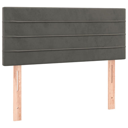 Letto a Molle con Materasso e LED Grigio Scuro 80x200cm Velluto | homemem39