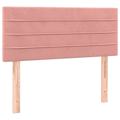 Letto a Molle con Materasso e LED Rosa 80x200 cm in Velluto | homemem39