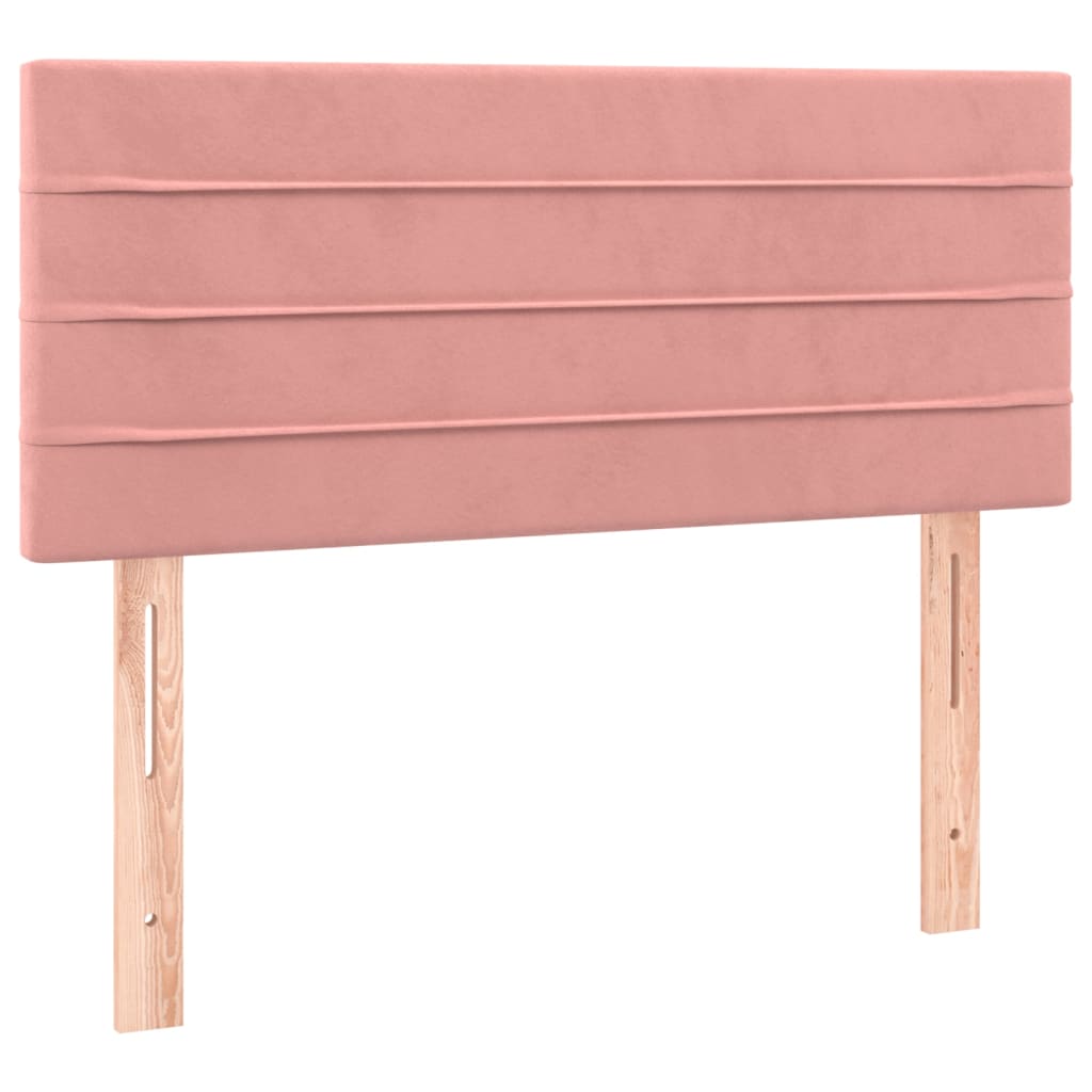 Letto a Molle con Materasso e LED Rosa 90x190 cm in Velluto | homemem39