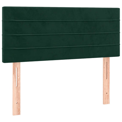 Letto a Molle con Materasso e LED Verde Scuro 90x200cm Velluto | homemem39