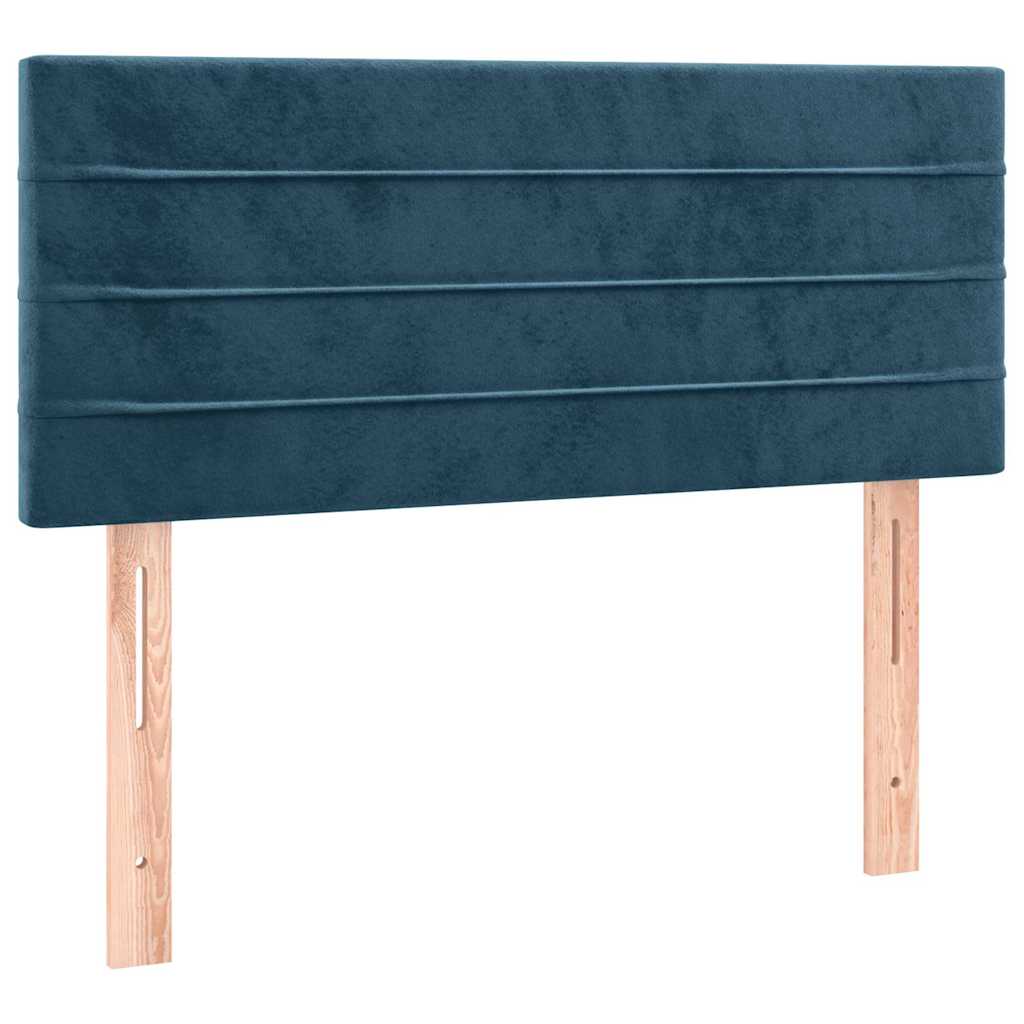Letto a Molle con Materasso e LED Blu Scuro 90x200cm in Velluto | homemem39