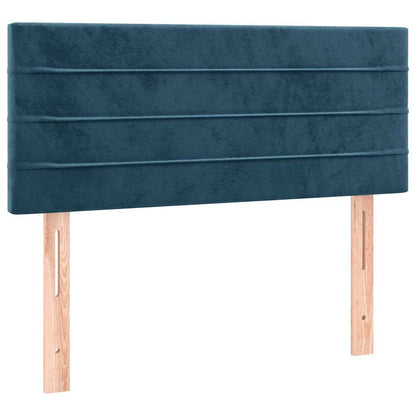 Letto a Molle con Materasso e LED Blu Scuro 90x200cm in Velluto | homemem39