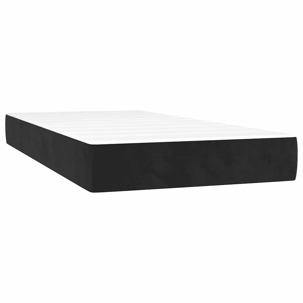 Letto a Molle con Materasso e LED Nero 100x200 cm in Velluto | homemem39