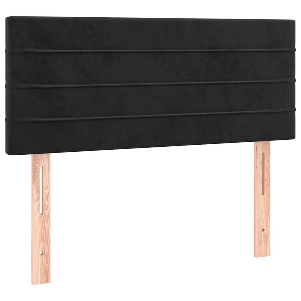 Letto a Molle con Materasso e LED Nero 100x200 cm in Velluto | homemem39