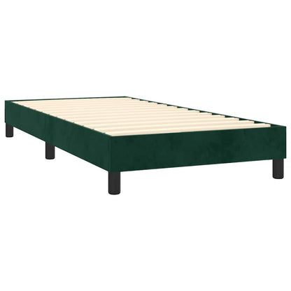 Letto a Molle con Materasso e LED Verde Scuro 100x200cm Velluto | homemem39