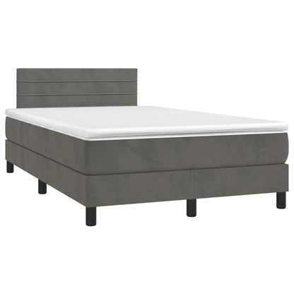 Letto a Molle con Materasso e LED Grigio Scuro 120x200 cm | homemem39