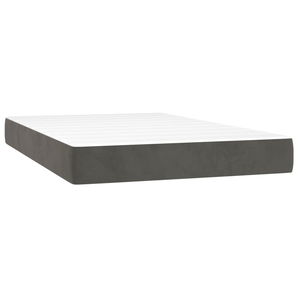 Letto a Molle con Materasso e LED Grigio Scuro 120x200 cm | homemem39