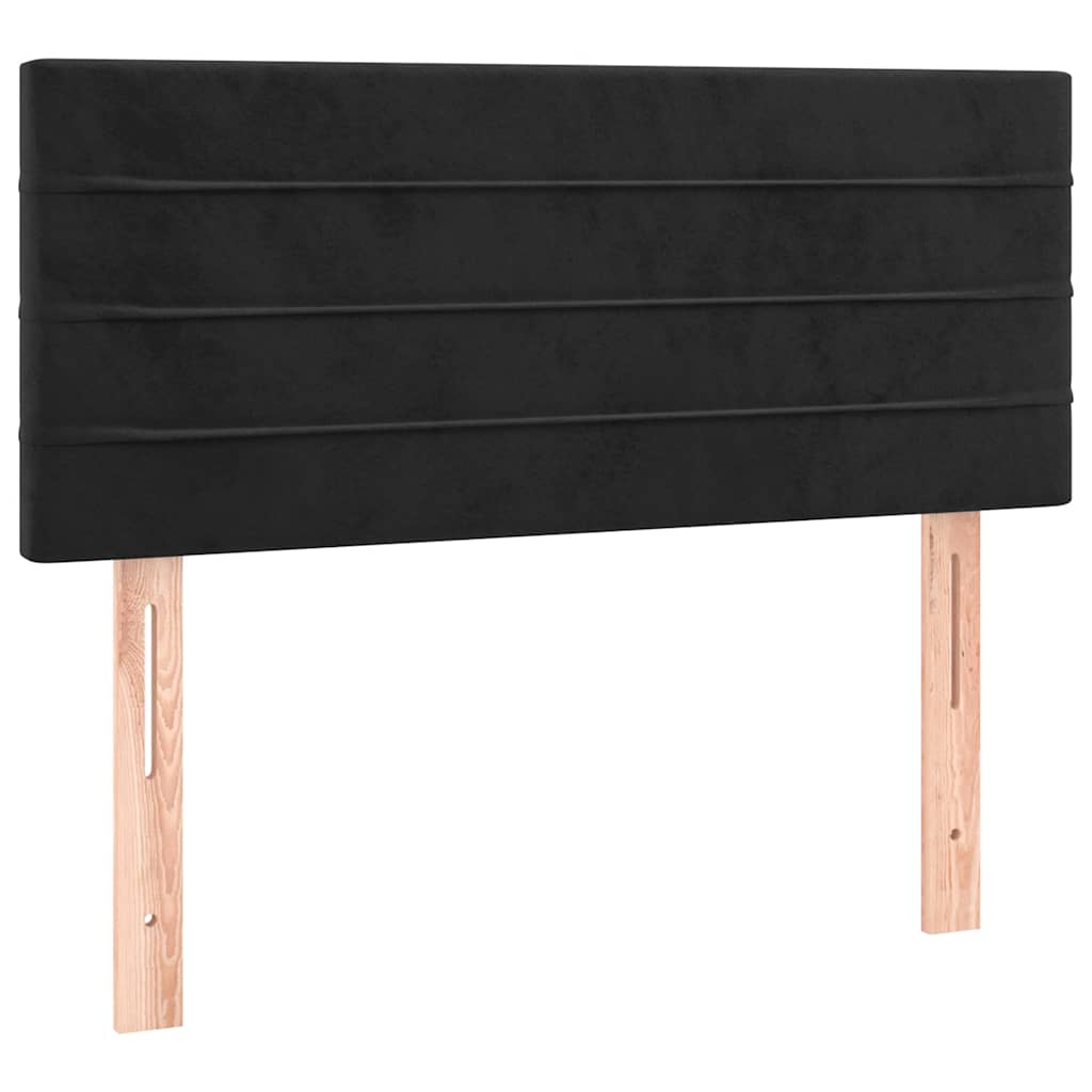 Letto a Molle con Materasso e LED Nero 120x200 cm in Velluto | homemem39