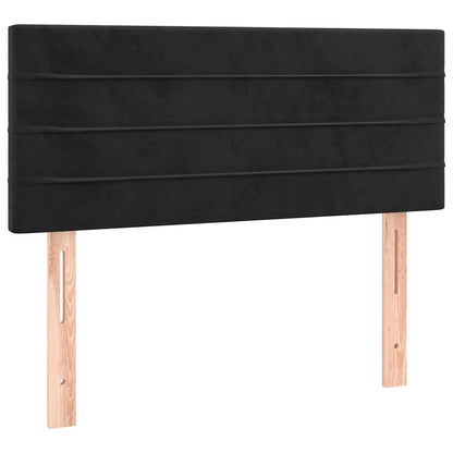Letto a Molle con Materasso e LED Nero 120x200 cm in Velluto | homemem39