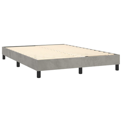 Letto a Molle con Materasso e LED Grigio Chiaro 140x190 cm Velluto