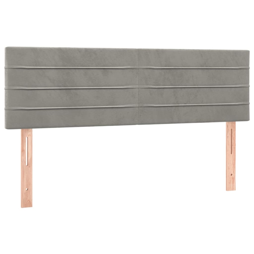 Letto a Molle con Materasso e LED Grigio Chiaro 140x190 cm Velluto | homemem39