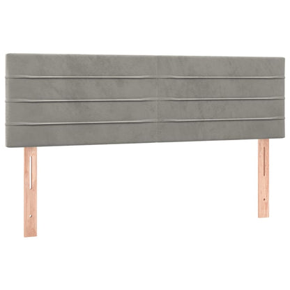 Letto a Molle con Materasso e LED Grigio Chiaro 140x190 cm Velluto | homemem39