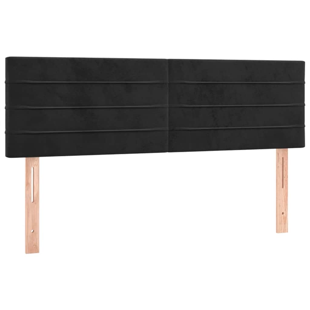 Letto a Molle con Materasso e LED Nero 140x190 cm in Velluto | homemem39