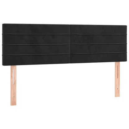 Letto a Molle con Materasso e LED Nero 140x190 cm in Velluto | homemem39