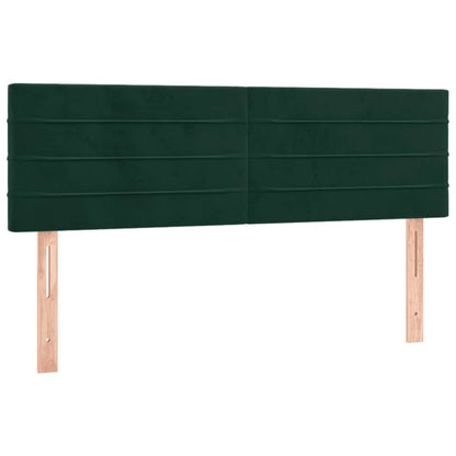 Letto a Molle con Materasso e LED Verde Scuro 140x190cm Velluto | homemem39