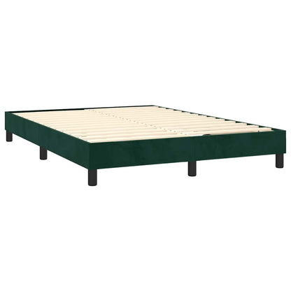 Letto a Molle con Materasso e LED Verde Scuro 140x200cm Velluto | homemem39