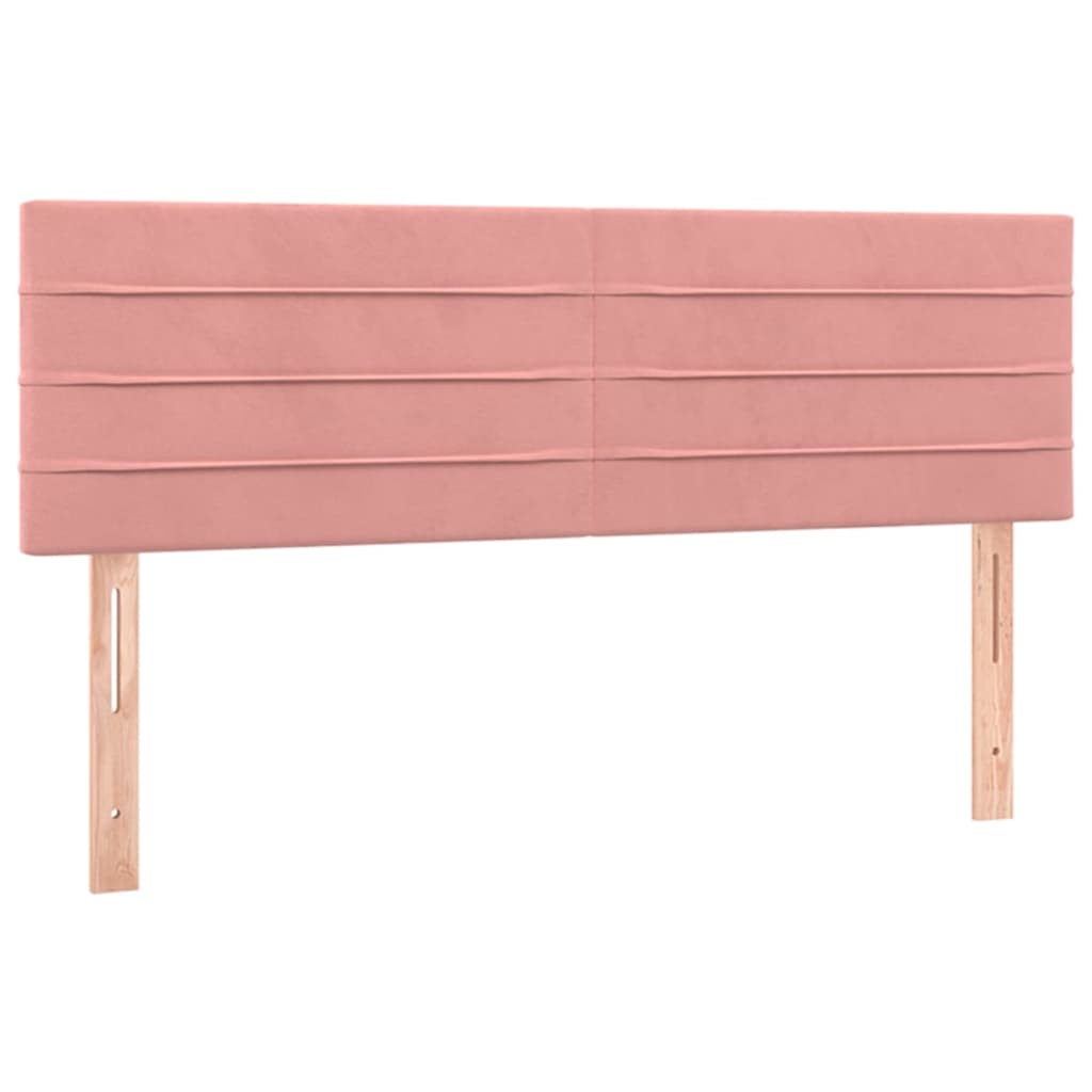 Letto a Molle con Materasso e LED Rosa 140x200 cm in Velluto | homemem39