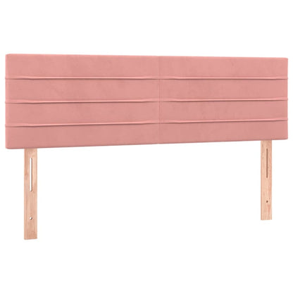 Letto a Molle con Materasso e LED Rosa 140x200 cm in Velluto | homemem39