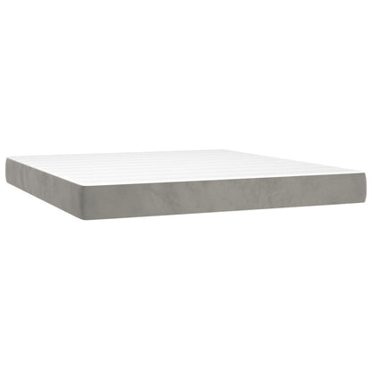 Letto a Molle con Materasso e LED Grigio Chiaro 160x200 cm Velluto | homemem39