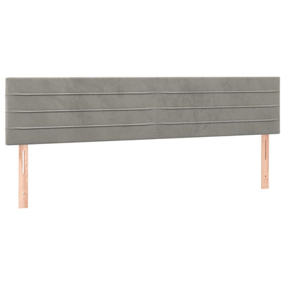 Letto a Molle con Materasso e LED Grigio Chiaro 160x200 cm Velluto | homemem39