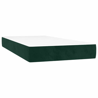 Letto a Molle con Materasso e LED Verde Scuro 80x200cm Velluto | homemem39