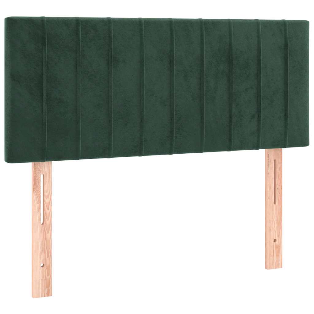 Letto a Molle con Materasso e LED Verde Scuro 80x200cm Velluto