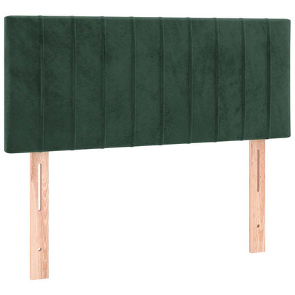 Letto a Molle con Materasso e LED Verde Scuro 80x200cm Velluto