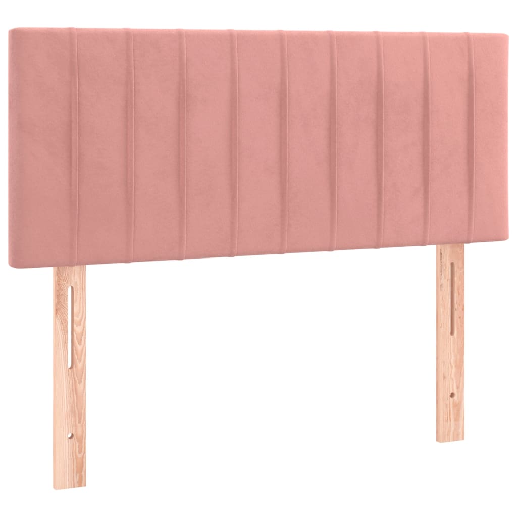 Letto a Molle con Materasso e LED Rosa 80x200 cm in Velluto | homemem39