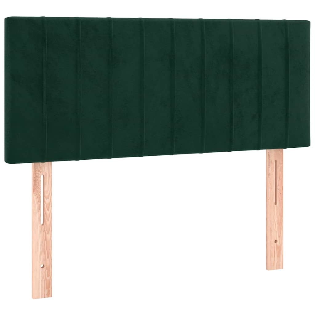 Letto a Molle con Materasso e LED Verde Scuro 90x190 cm Velluto | homemem39