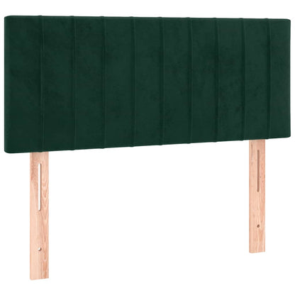 Letto a Molle con Materasso e LED Verde Scuro 90x190 cm Velluto | homemem39