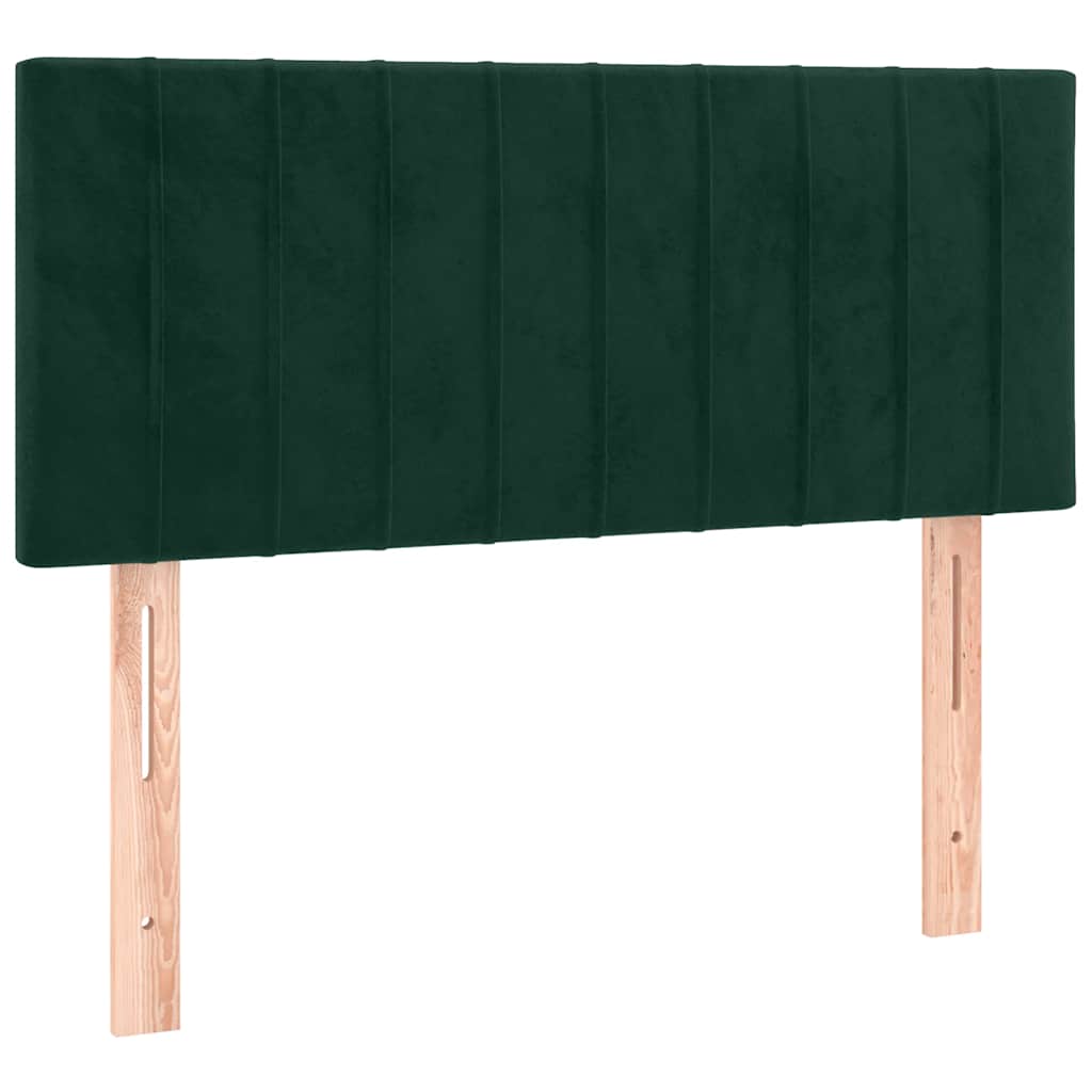Letto a Molle con Materasso e LED Verde Scuro 120x200cm Velluto | homemem39
