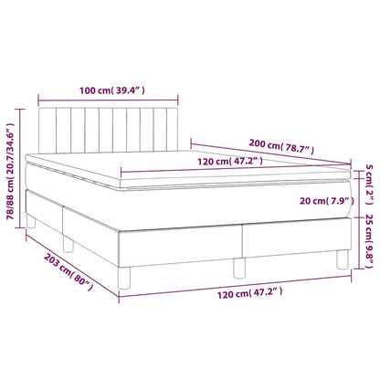 Letto a Molle con Materasso e LED Blu Scuro 120x200cm | homemem39