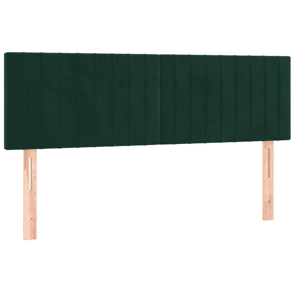 Letto a Molle con Materasso e LED Verde Scuro 140x190cm Velluto