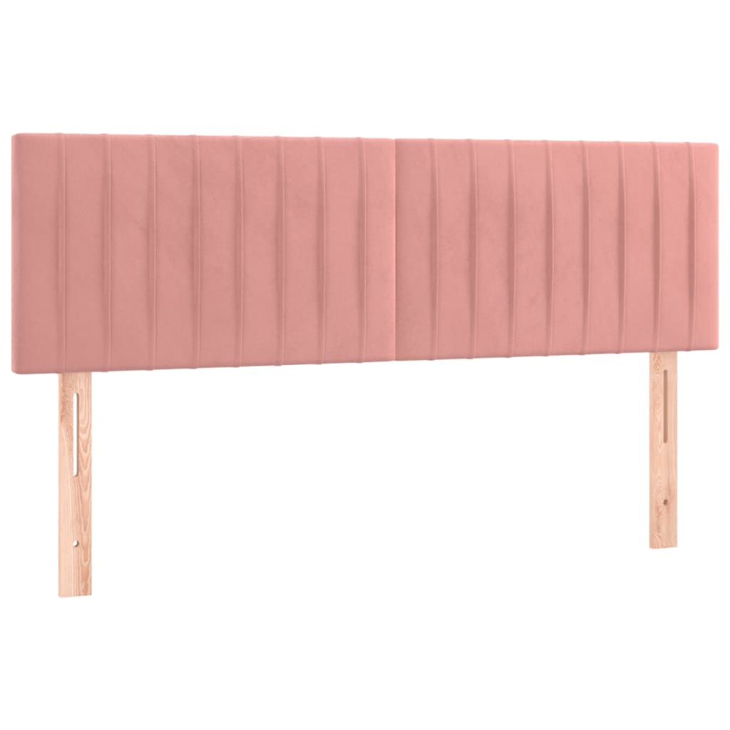 Letto a Molle con Materasso e LED Rosa 140x190 cm in Velluto | homemem39