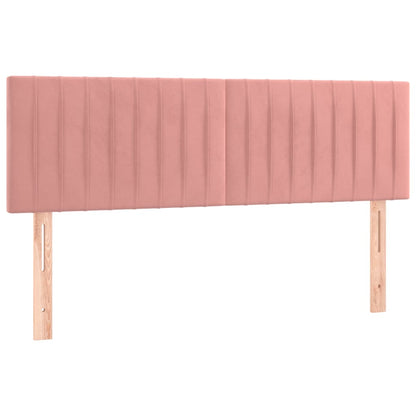 Letto a Molle con Materasso e LED Rosa 140x190 cm in Velluto | homemem39