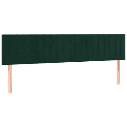 Letto a Molle con Materasso e LED Verde Scuro 160x200cm Velluto