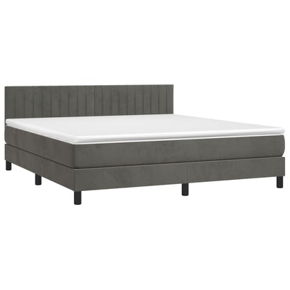 Letto a Molle con Materasso e LED Grigio Scuro 180x200 cm - homemem39