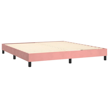 Letto a Molle con Materasso e LED Rosa 180x200 cm in Velluto | homemem39