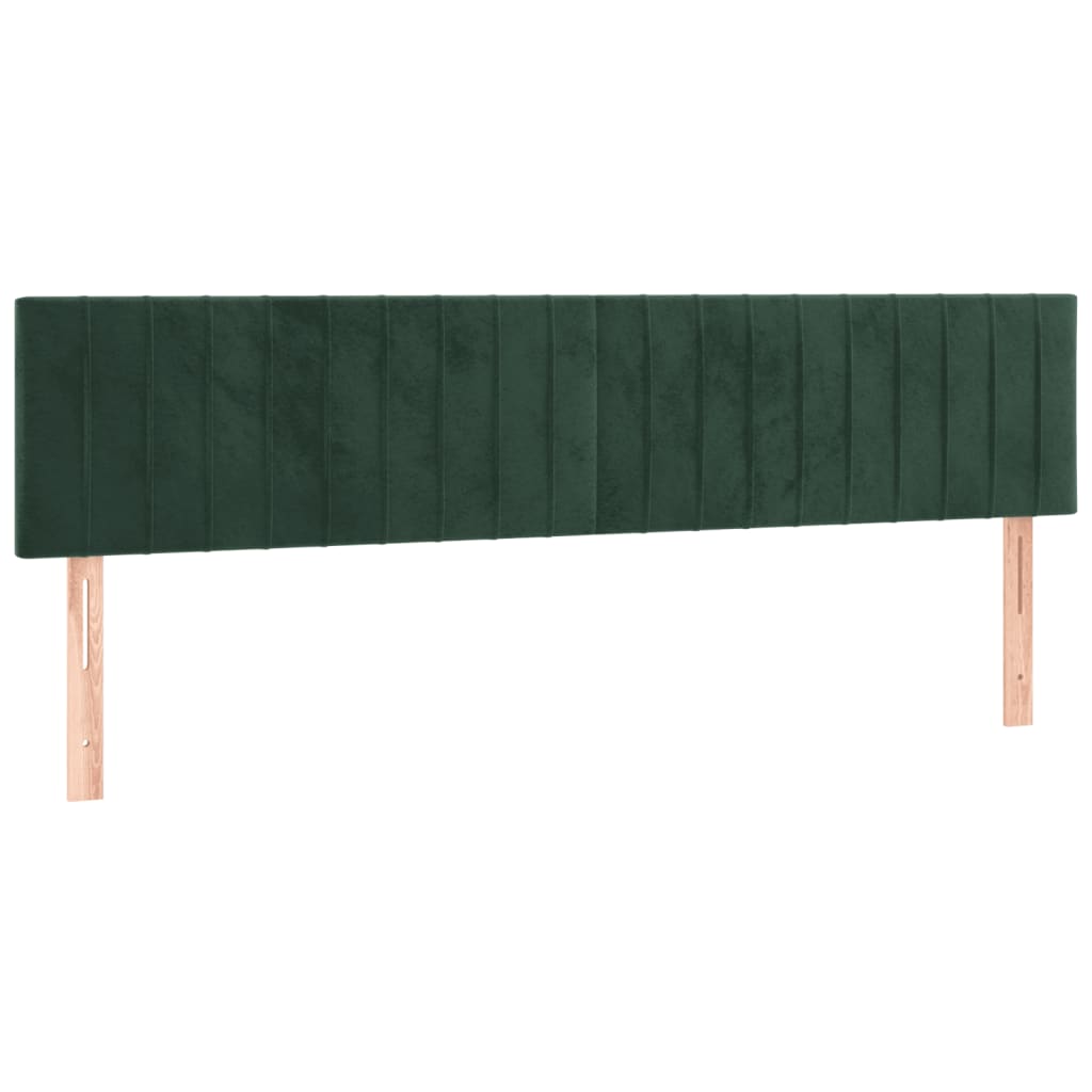 Letto a Molle con Materasso e LED Verde Scuro 200x200cm Velluto