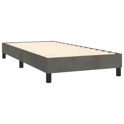 Letto a Molle con Materasso e LED Grigio Scuro 80x200cm Velluto | homemem39