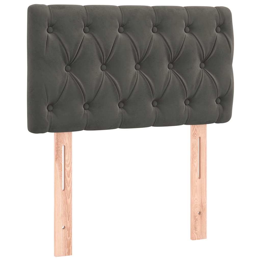 Letto a Molle con Materasso e LED Grigio Scuro 80x200cm Velluto | homemem39