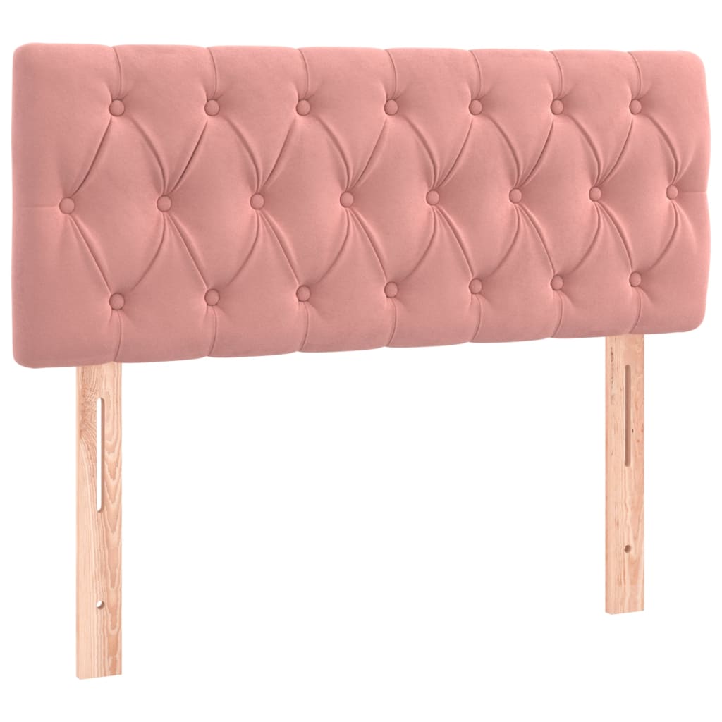 Letto a Molle con Materasso e LED Rosa 90x190 cm in Velluto | homemem39
