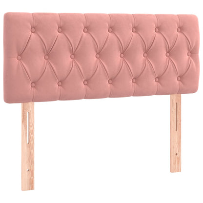 Letto a Molle con Materasso e LED Rosa 90x190 cm in Velluto | homemem39