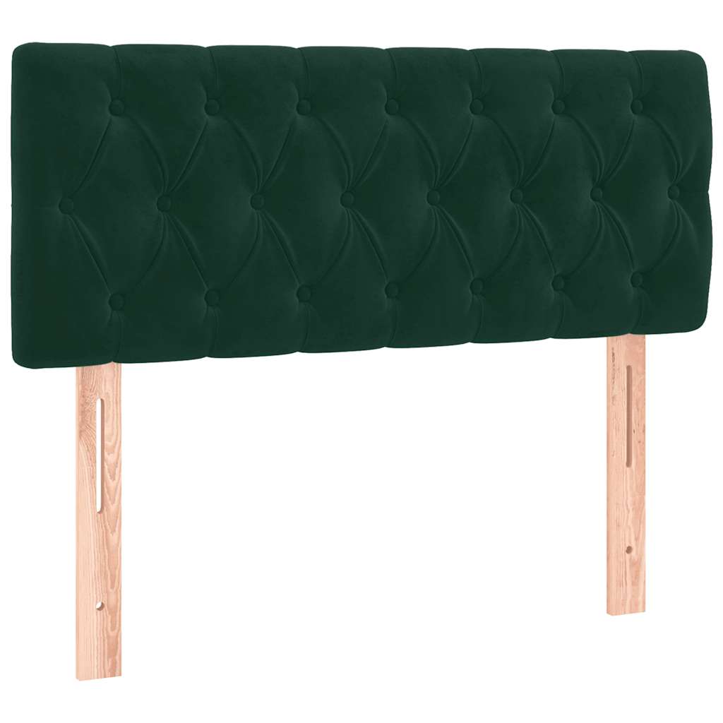 Letto a Molle con Materasso e LED Verde Scuro 90x200cm Velluto | homemem39