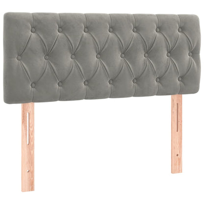 Letto a Molle con Materasso e LED Grigio Chiaro 100x200 cm Velluto | homemem39