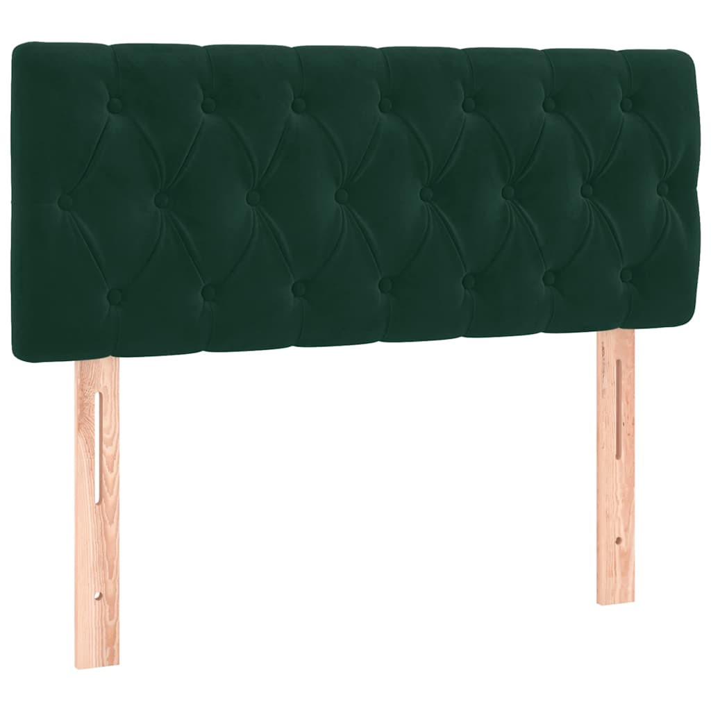Letto a Molle con Materasso e LED Verde Scuro 100x200cm Velluto | homemem39