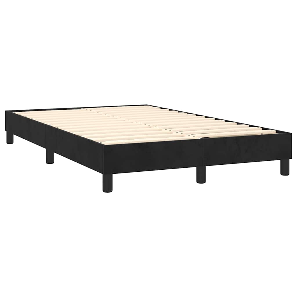 Letto a Molle con Materasso e LED Nero 120x200 cm in Velluto | homemem39